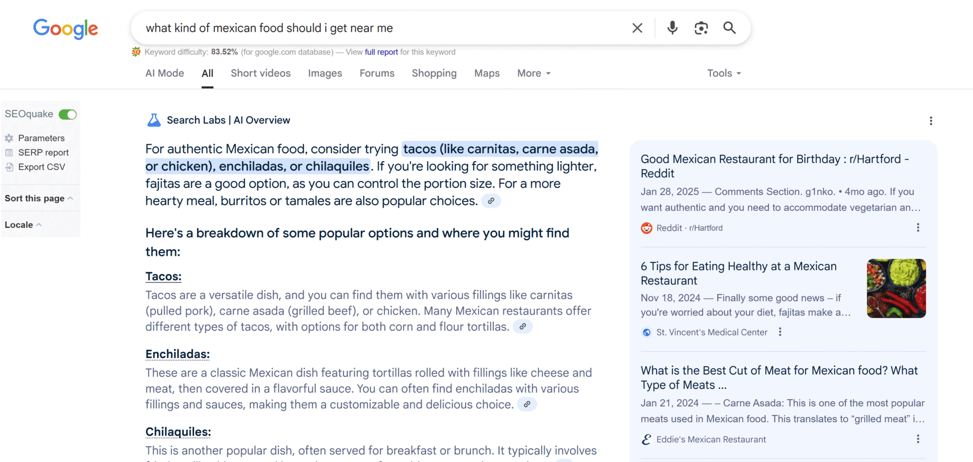 Google AI-generated search result showing summarized answers from selected websites.